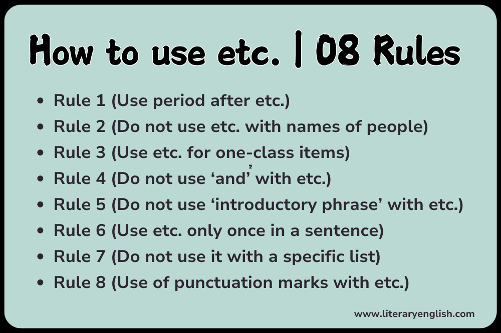 How to use etc. 08 Rules