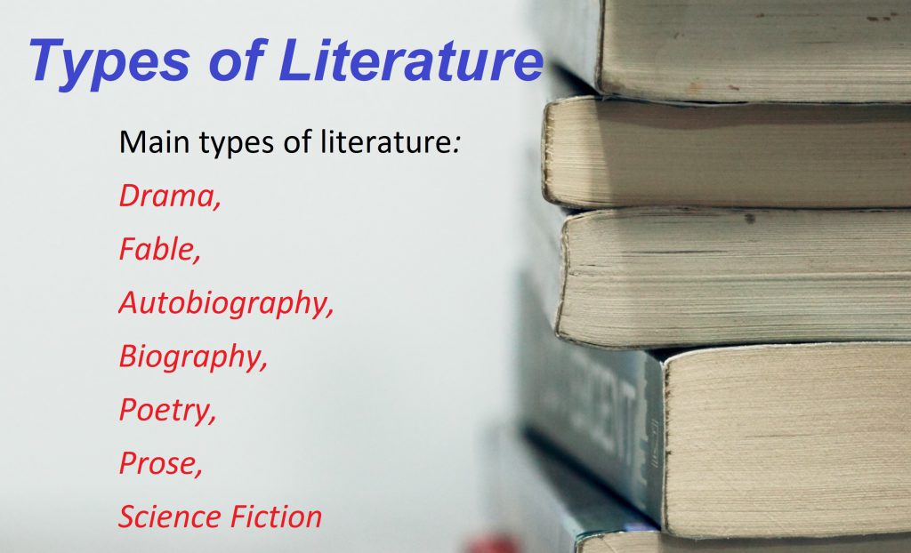 Different Types of Literature - Literary English