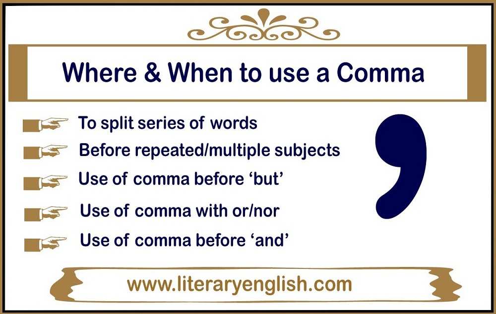 When To Use A Comma Correctly In A Sentence Literary English