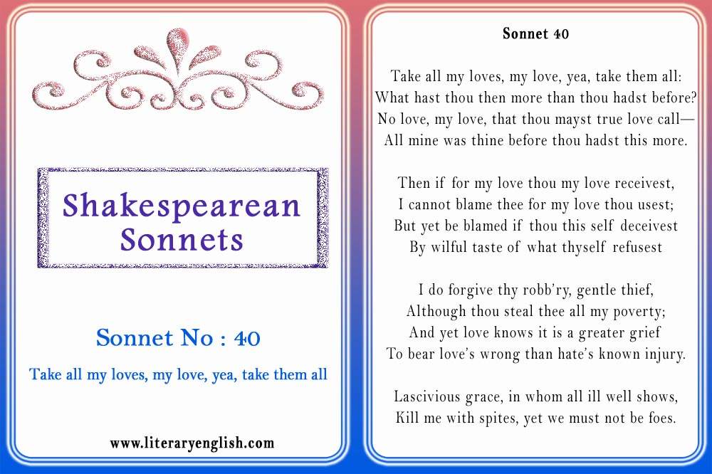 shakespeare love sonnets